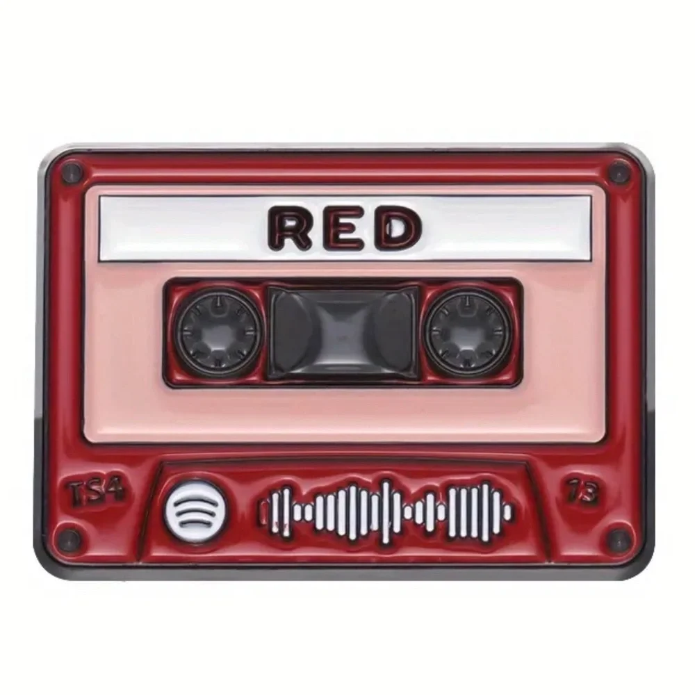 NEW! RED Album Cassette Player Taylor Swift Swiftie Rectangle Pin Brooch - Picture 1 of 4